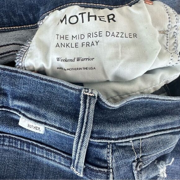 MOTHER The Dazzler Mid Rise Ankle Straight Jeans in Weekend Warrior size 27 - Picture 9 of 14